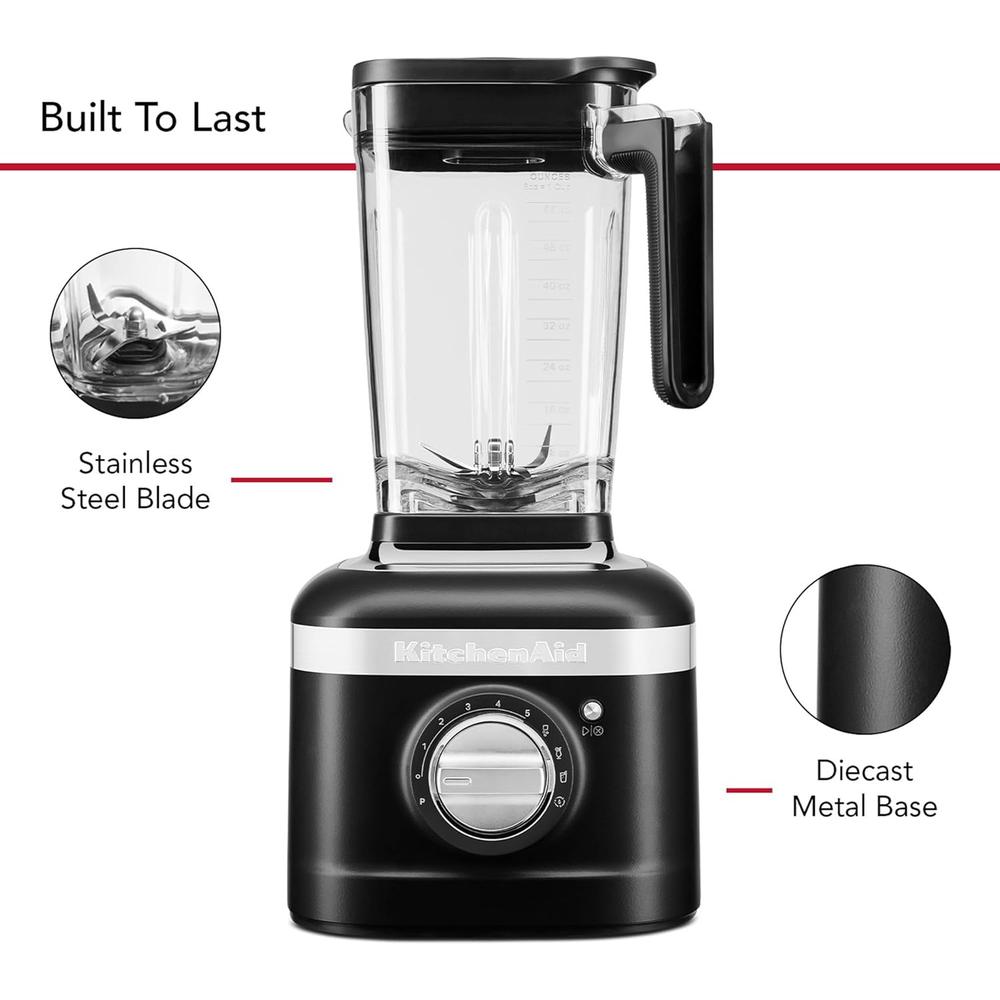 KITCHENAID, LICUADORA VELOCIDAD VARIABLE K400 CON PRENSADOR | NEGRO MATE - 4