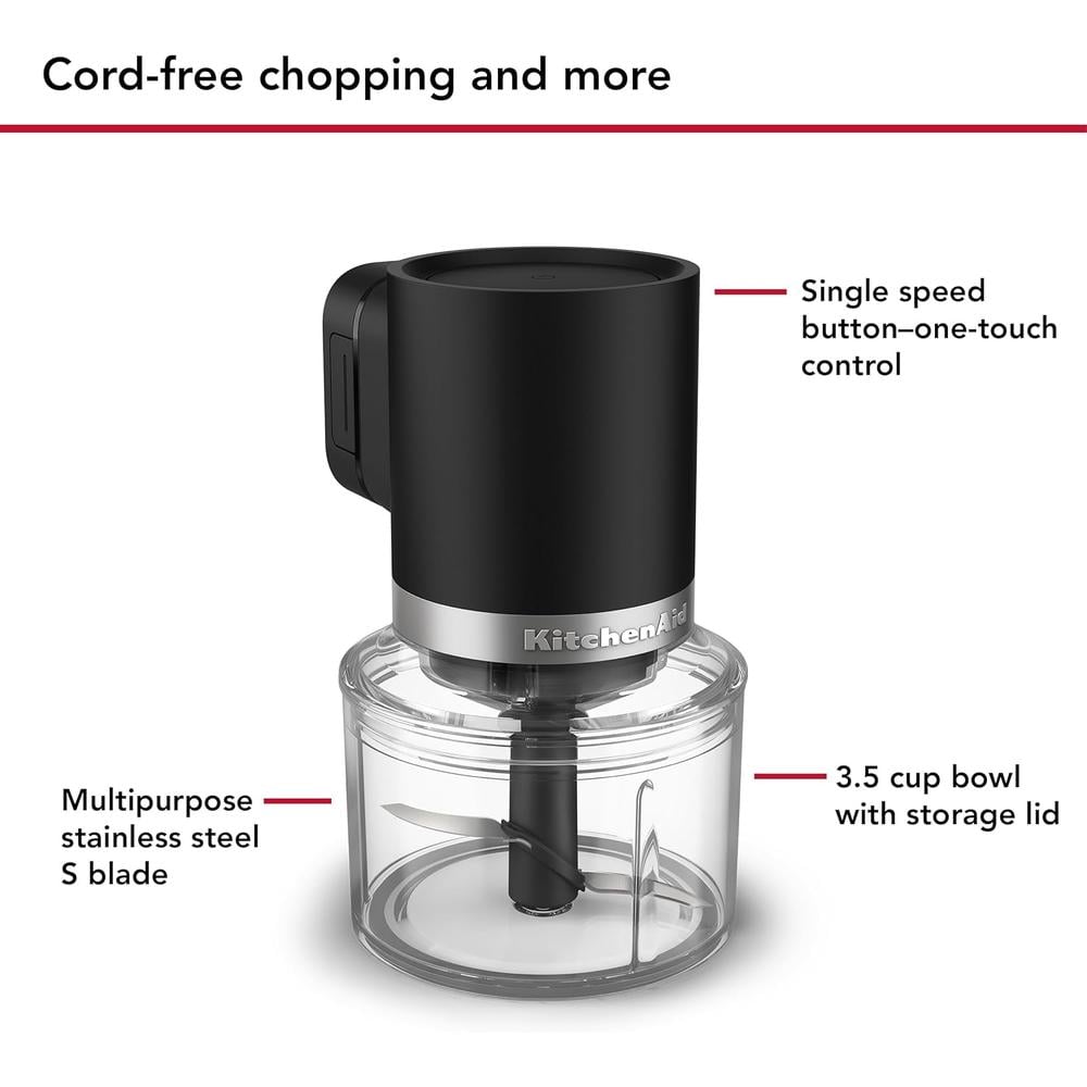 KITCHENAID, PICADORA INALÁMBRICA GO DE ARRIBA A ABAJO | NEGRO - 2