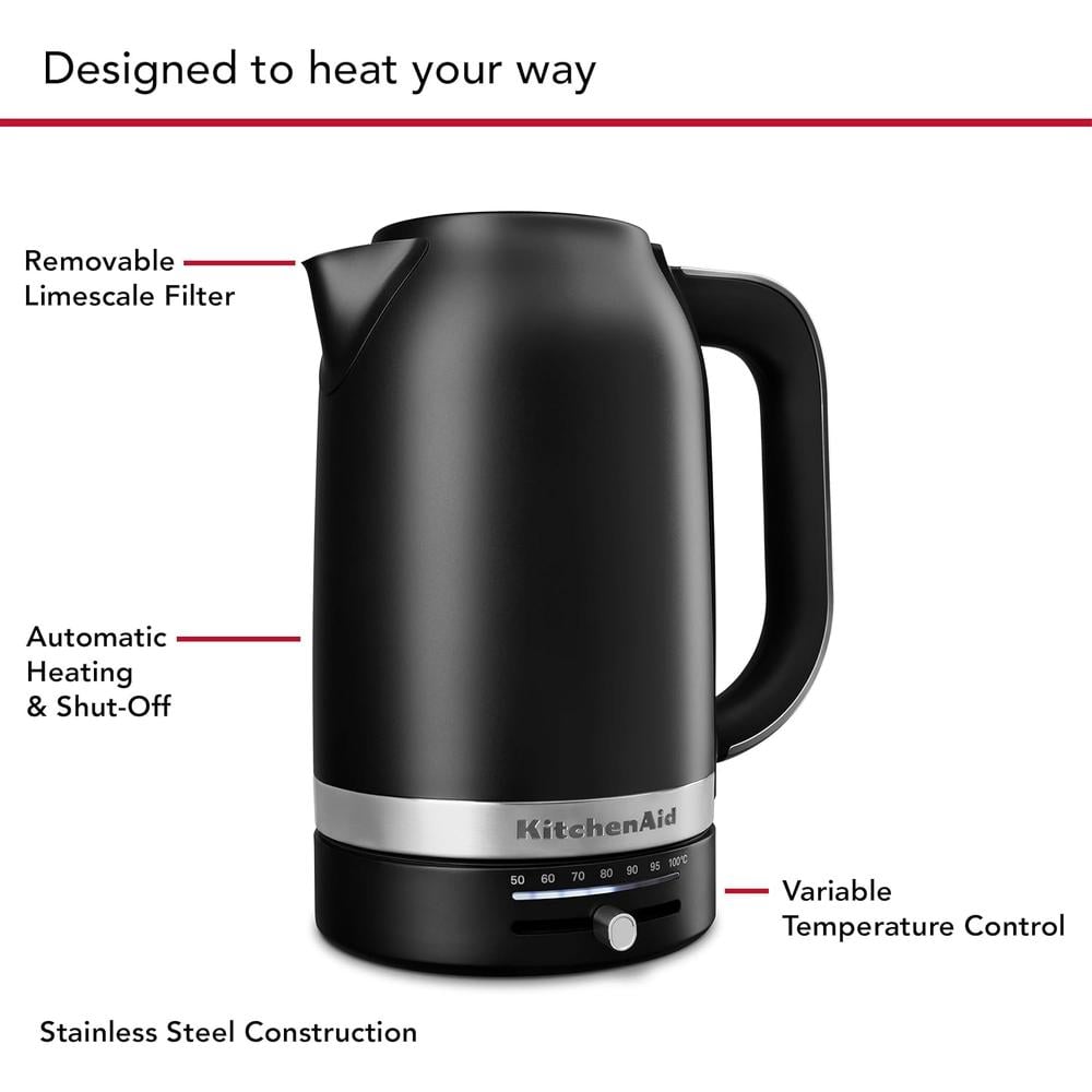 KITCHENAID KEK1701, HERVIDOR ELÉCTRICO 1.7 L | NEGRO MATE - 4