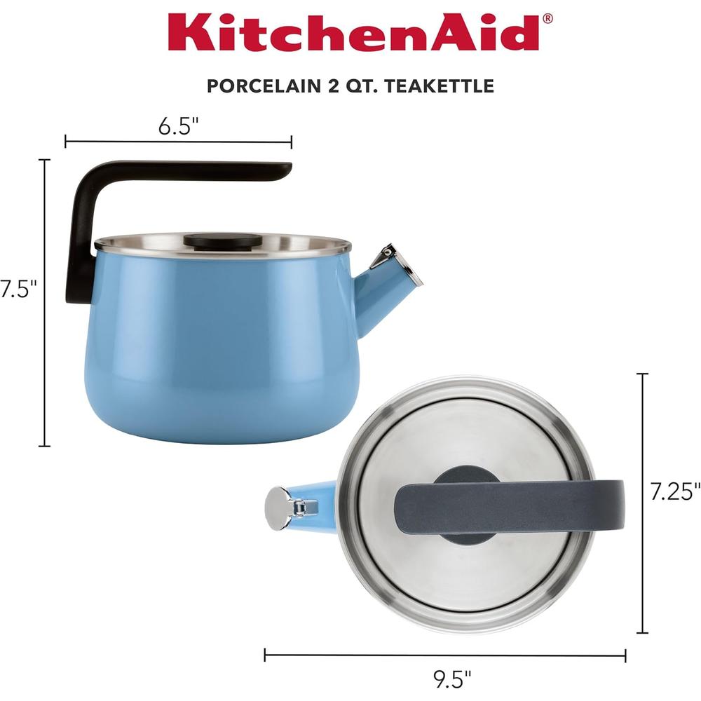 KITCHENAID KEK1222VB, TETERA SILBANTE ESMALTADA 2 QT | TERCIOPELO AZUL - 2