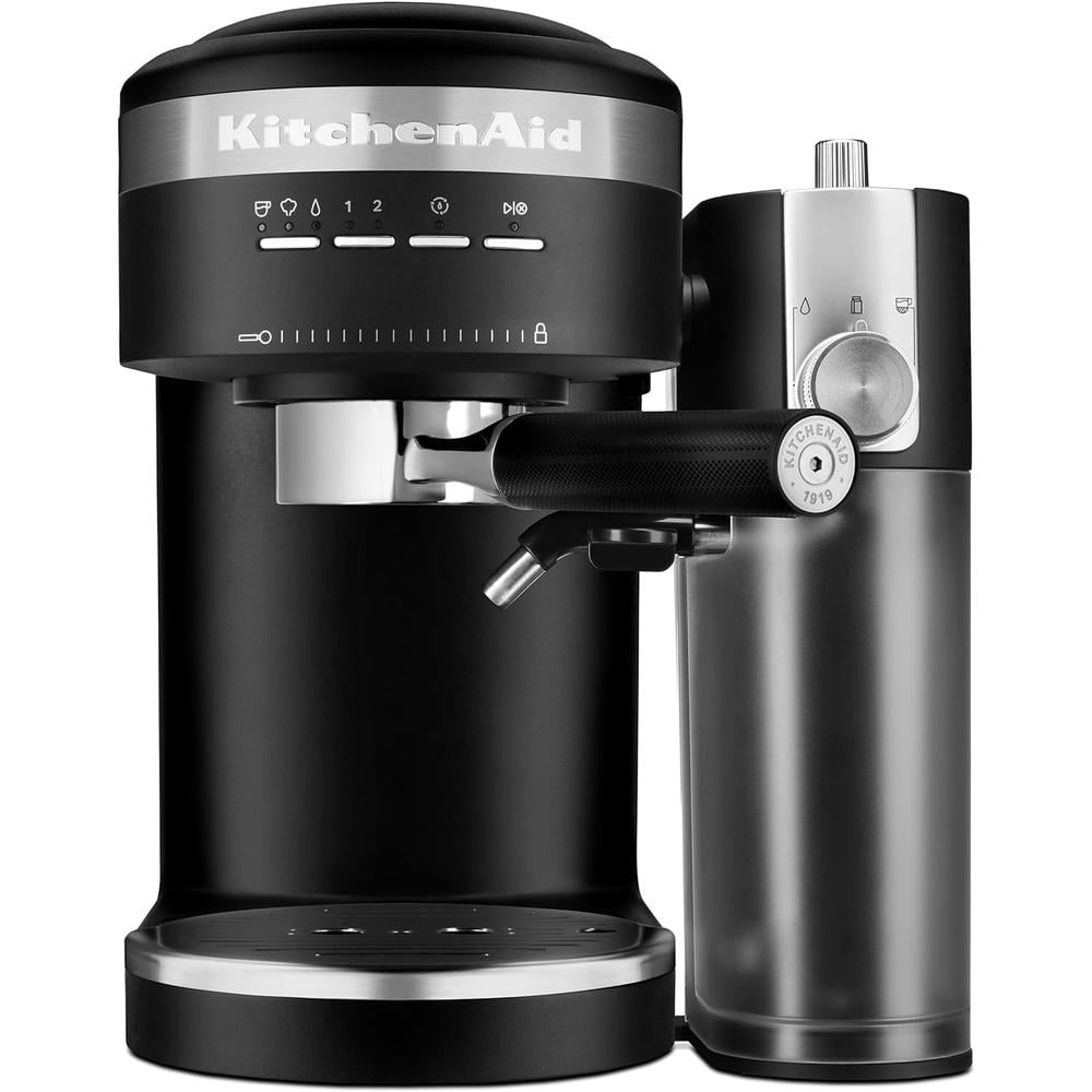 KITCHENAID, CAFETERA ESPRESSO CON ESPUMADOR DE LECHE AUTOMÁTICO NEGRO - 1