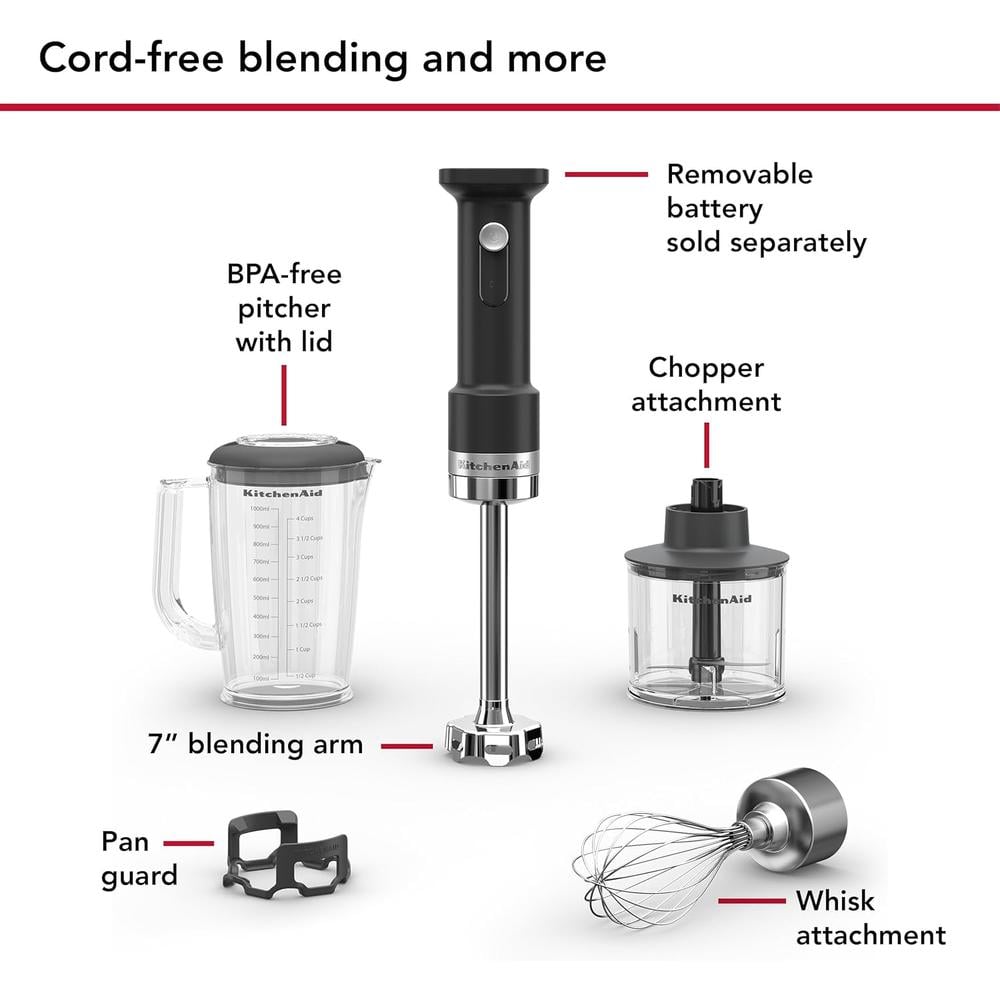 KITCHENAID, BATIDORA DE MANO INALÁMBRICA GO CON ACCESORIOS| NEGRO - 3