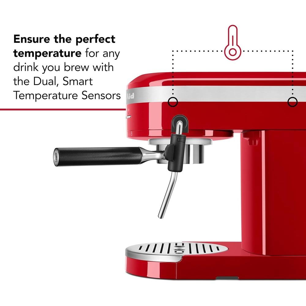KITCHENAID KES6503, CAFETERA ESPRESSO SEMIAUTOMÁTICA DE METAL | ROJO IMPERIO - 2