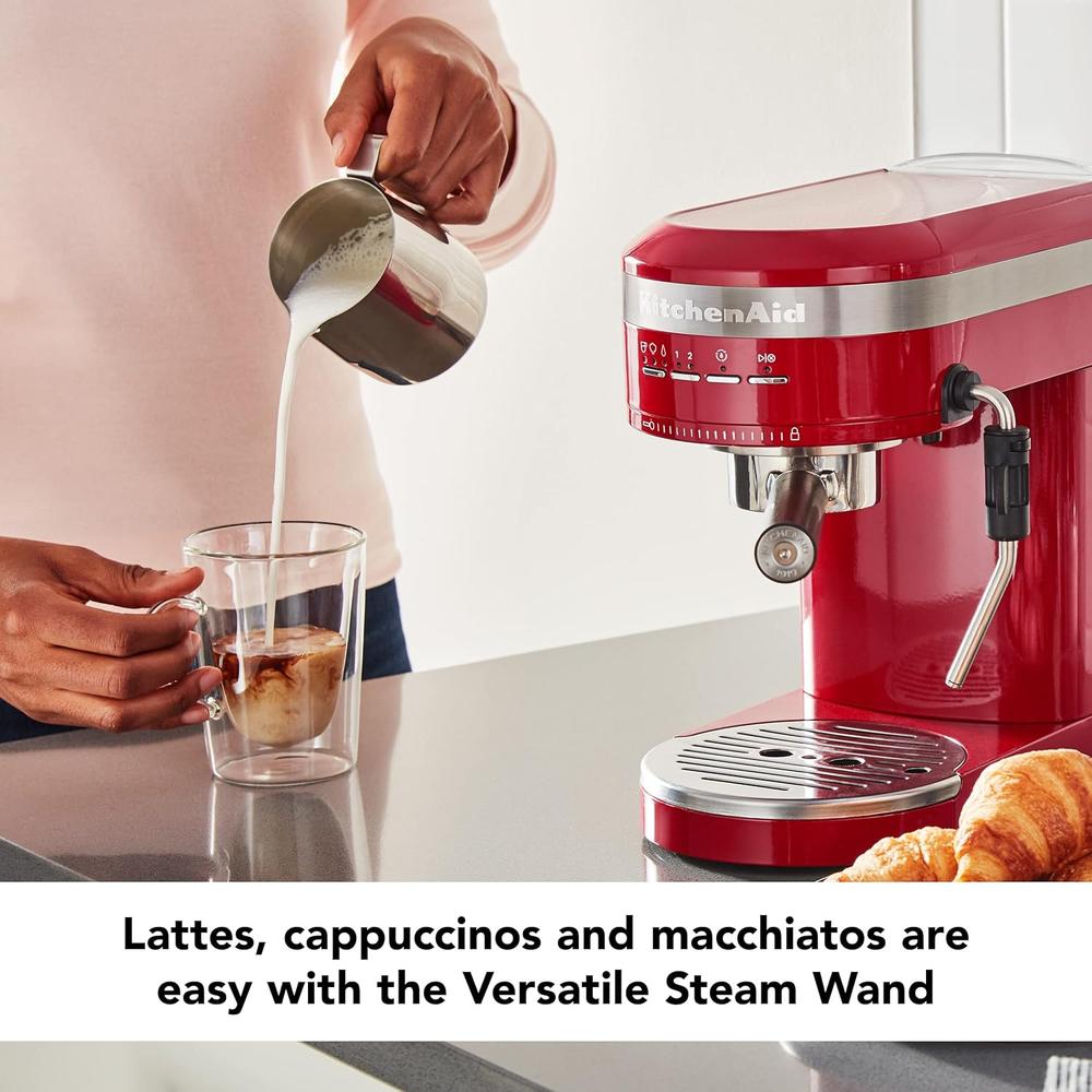 KITCHENAID KES6503, CAFETERA ESPRESSO SEMIAUTOMÁTICA DE METAL | ROJO IMPERIO - 3