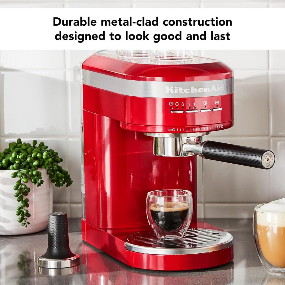 KITCHENAID KES6503, CAFETERA ESPRESSO SEMIAUTOMÁTICA DE METAL | ROJO IMPERIO - 4