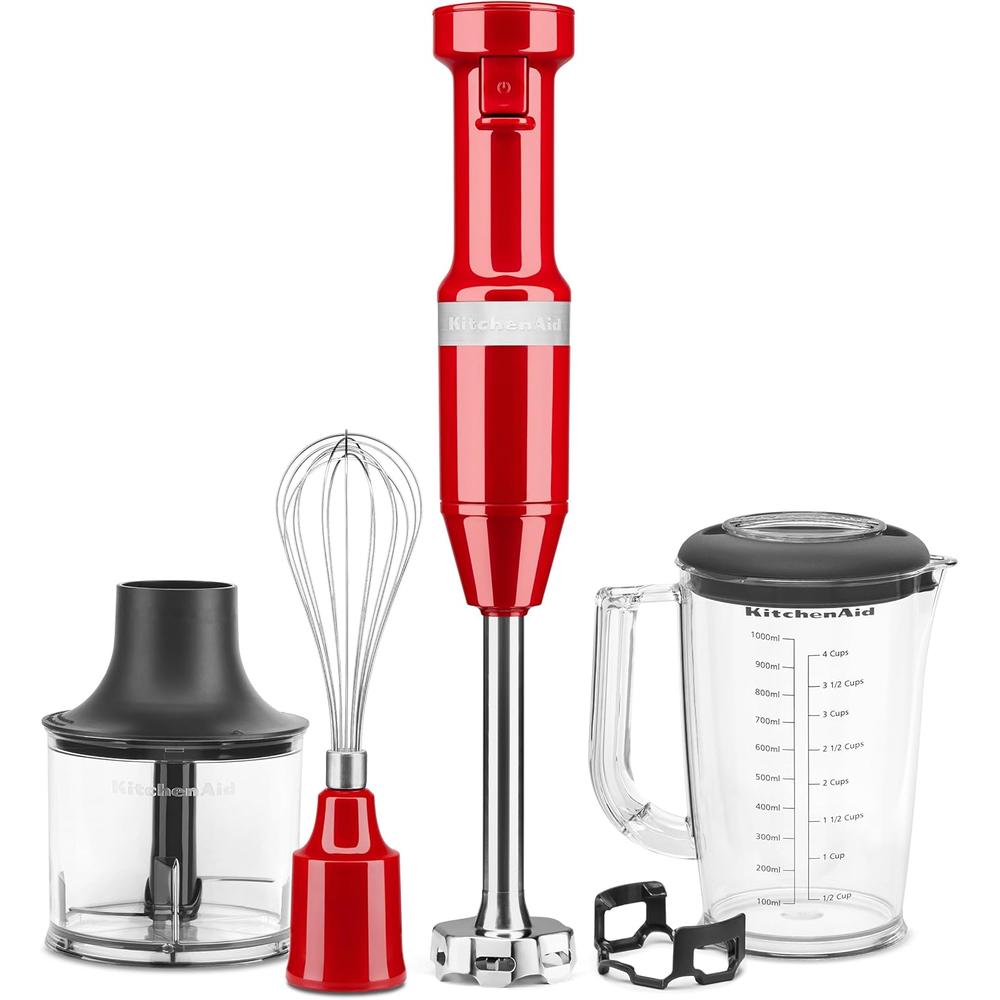 KITCHENAID KHBV83ER, BATIDORA DE MANO CON CABLE Y ACCESORIOS | ROJO IMPERIO - 1