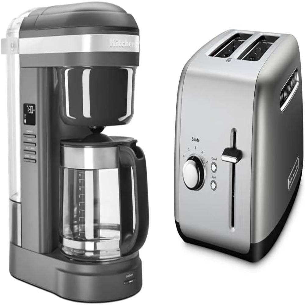 KITCHENAID, CAFETERA 12 QT / 11.4 L + TOSTADORA 2 REBANADAS | PLATEADO - 1