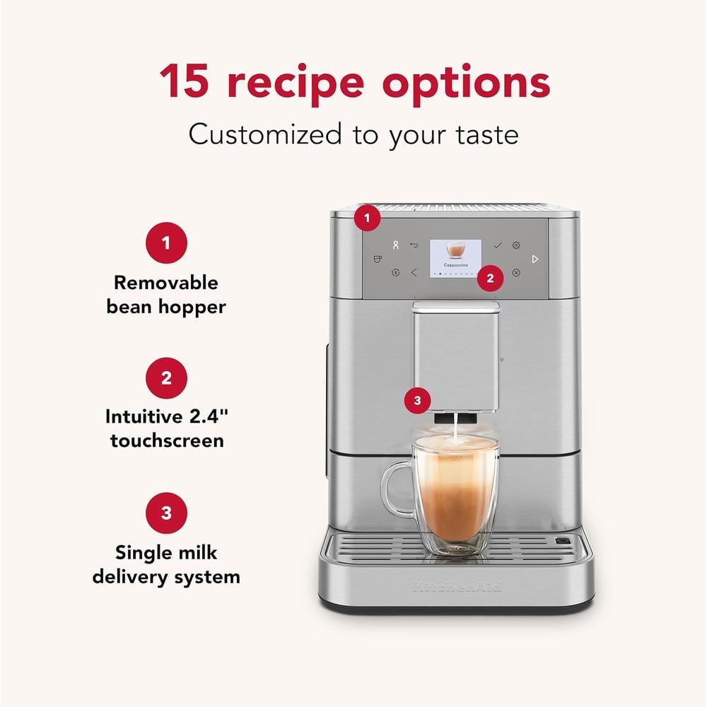 KITCHENAID, MÁQUINA DE CAFÉ ESPRESSO TOTALMENTE AUTOMÁTICA | ACERO INOXIDABLE - 3