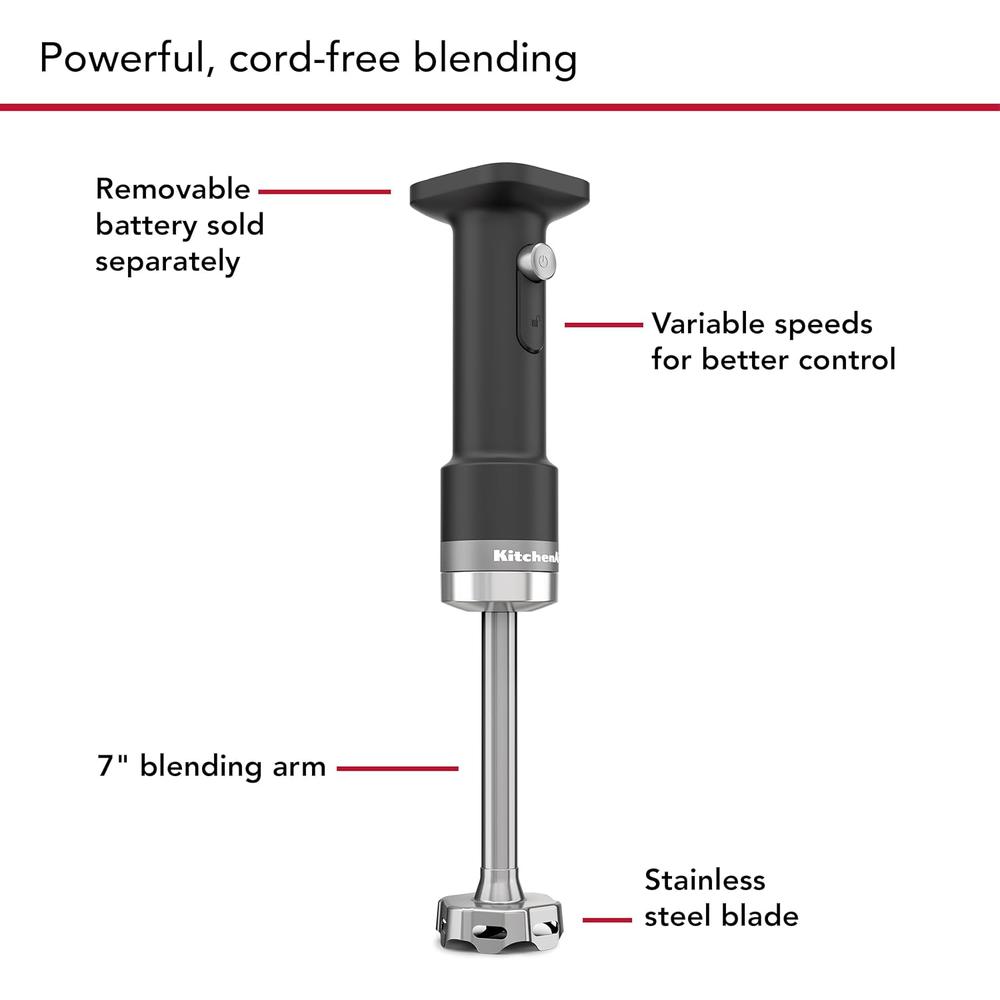 KITCHENAID KHBRV71, BATIDORA DE MANO INALÁMBRICA GO | NEGRO MATE - 3