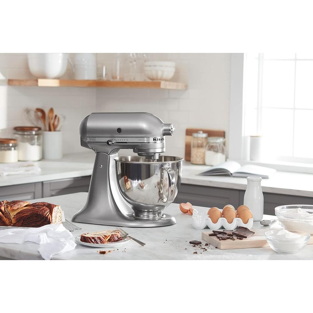 KITCHENAID ARTISAN, BATIDORA DE PIE 5 QT / 4.7 L CON PROTECTOR | PLATEADO - 6