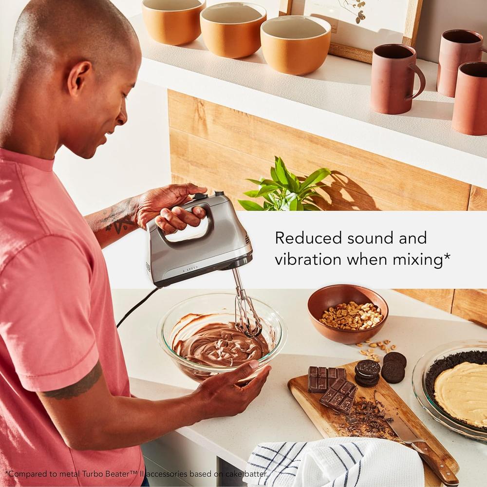 KITCHENAID, BATIDORA CON 6 VELOCIDADES CON BATIDORES DE BORDE FLEXIBLE | GRIS - 6