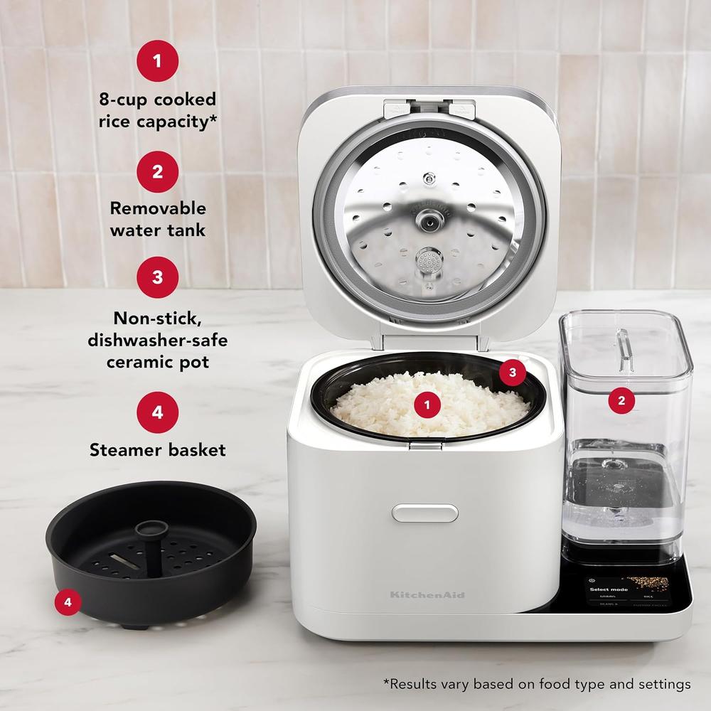 KITCHENAID, OLLA ARROCERA Y DE GRANOS 8 QT / 7.6 L + TANQUE DE AGUA | BLANCO - 5