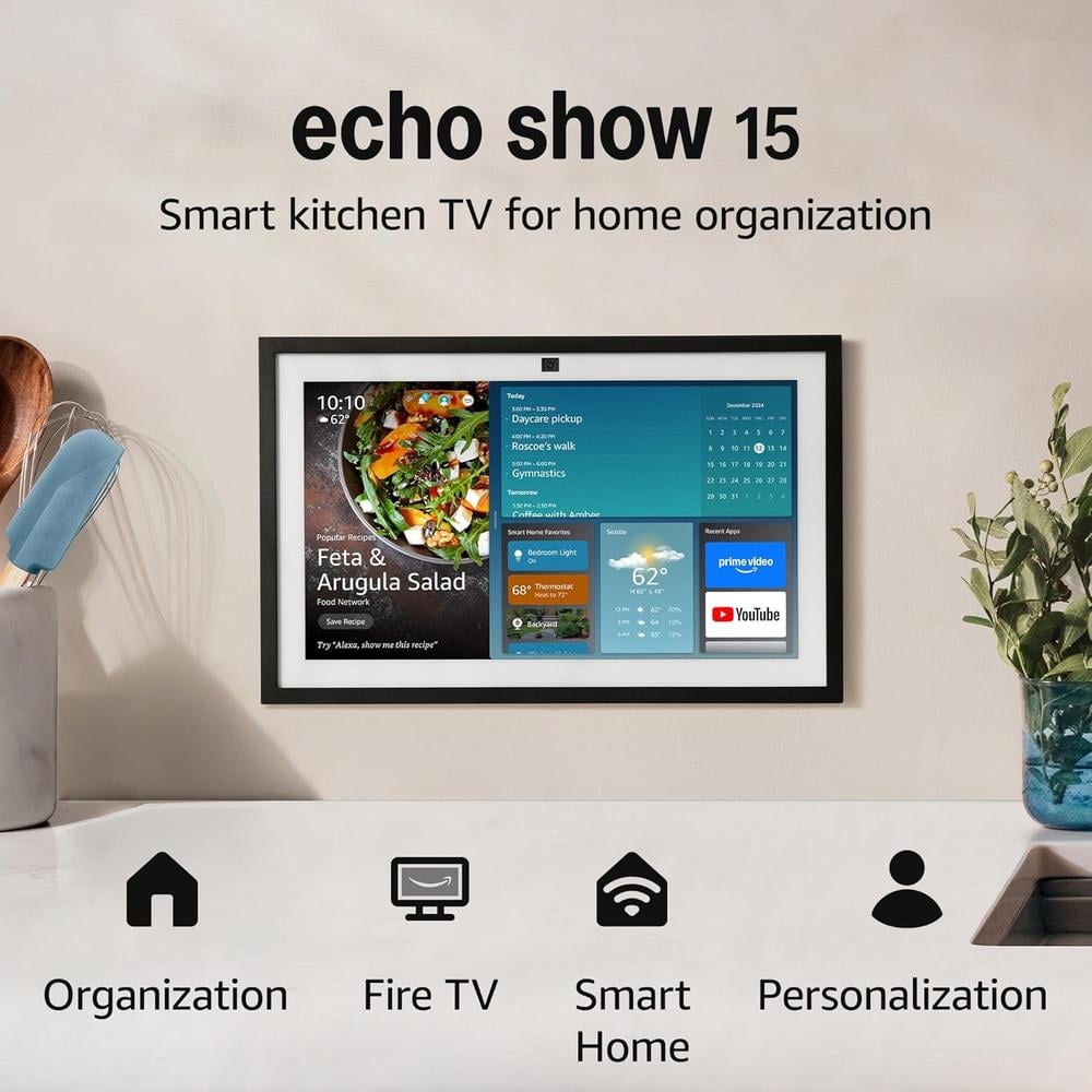 PARLANTE INTELIGENTE AMAZON ECHO SHOW 15 | NEGRO - 2