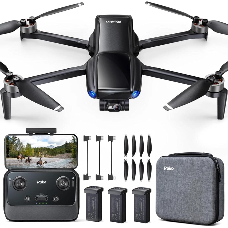 RUKO U11 MINI 4K DRON GPS CON CÁMARA 8K GIMBAL 3 EJES Y VUELO DE 96 MIN - 1