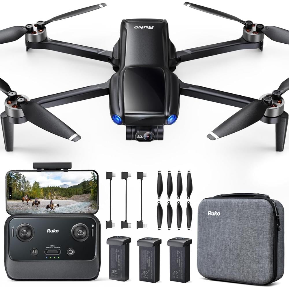 RUKO U11 MINI 4K DRON GPS CON CÁMARA 8K GIMBAL 3 EJES Y VUELO DE 96 MIN - 1