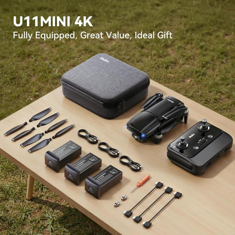 RUKO U11 MINI 4K DRON GPS CON CÁMARA 8K GIMBAL 3 EJES Y VUELO DE 96 MIN - 4