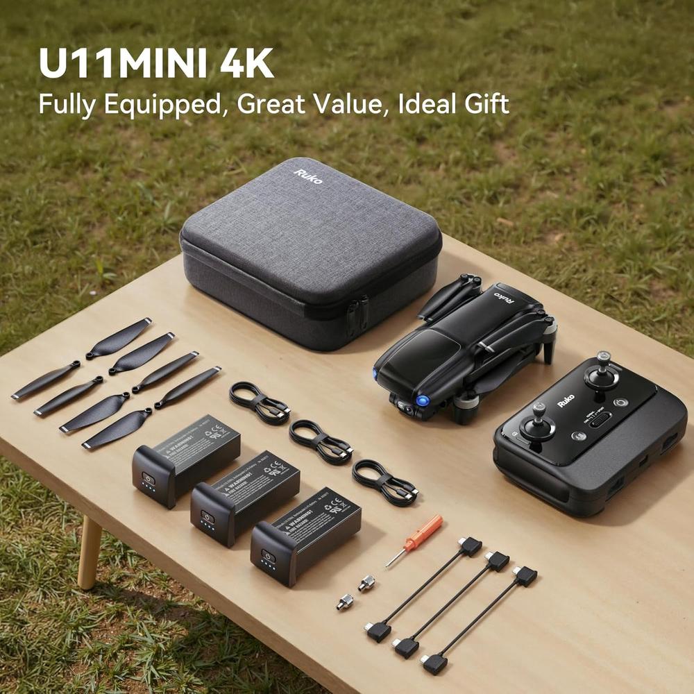 RUKO U11 MINI 4K DRON GPS CON CÁMARA 8K GIMBAL 3 EJES Y VUELO DE 96 MIN - 4