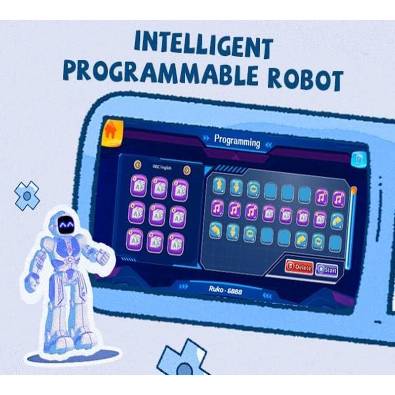RUKO 6088 ROBOT PROGRAMABLE CON CONTROL POR APP GESTOS Y LED INTERACTIVOS | AZUL - 6