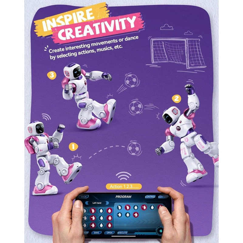 RUKO 1088, ROBOT INTELIGENTE PROGRAMABLE STEM CON CONTROL POR VOZ Y APLICACIÓN | ROSADO - 5