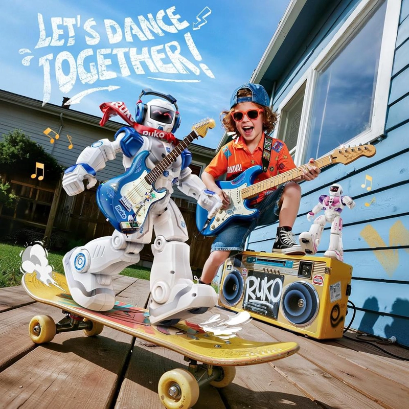 RUKO 6088 ROBOT INTELIGENTE PROGRAMABLE CON CONTROL REMOTO Y SENSOR DE GESTOS | AZUL - 3