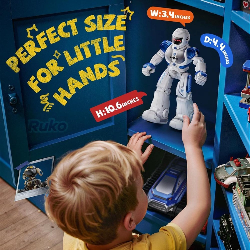 RUKO 6088 ROBOT INTELIGENTE PROGRAMABLE CON CONTROL REMOTO Y SENSOR DE GESTOS | AZUL - 5