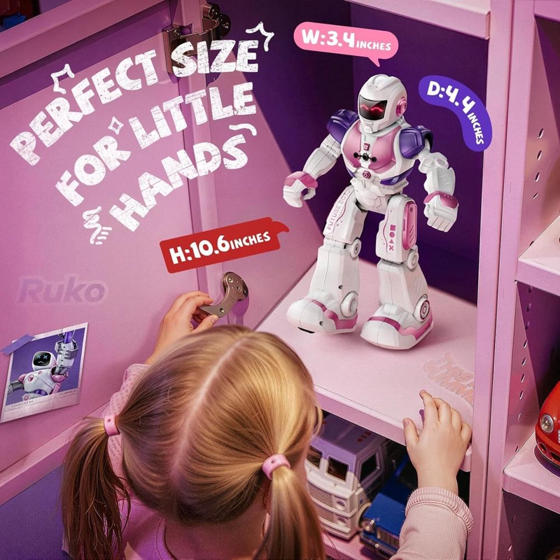 RUKO 6088 RC ROBOT CON SENSOR DE GESTOS CANTA Y BAILA | ROSADO - 5