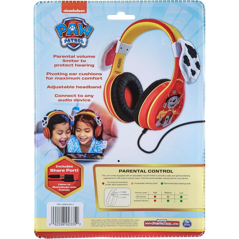 EKIDS PAW PATROL MARSHALL AURICULARES INFANTILES CON CABLE 3.5 MM / 3.5 CM - 5
