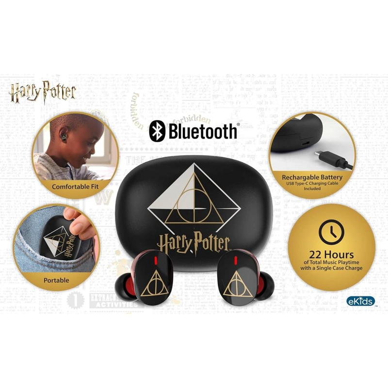EKIDS HARRY POTTER AURICULARES INALÁMBRICOS INFANTILES CON MICRÓFONO Y ESTUCHE DE CARGA - 2
