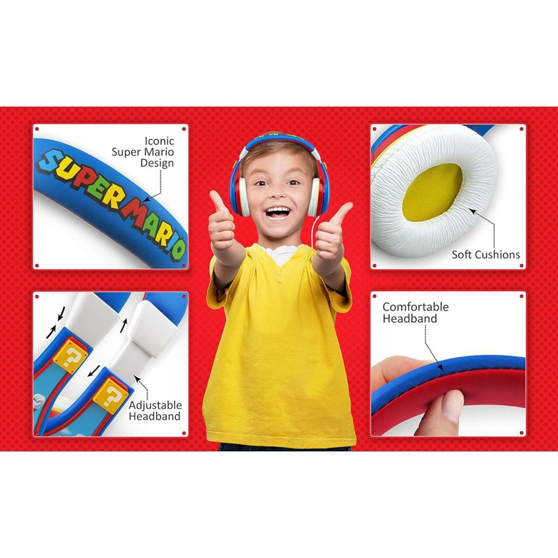 EKIDS SUPER MARIO AURICULARES INFANTILES CON CABLE 3.5 MM / 0.35 CM Y CONTROL DE VOLUMEN - 2