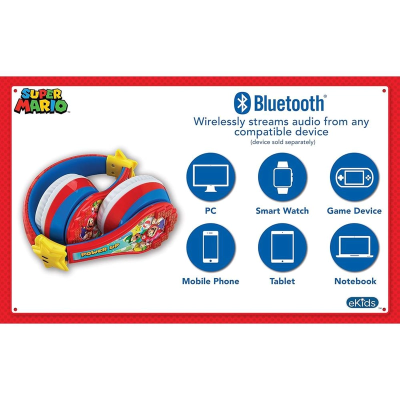 EKIDS SUPER MARIO AURICULARES BLUETOOTH INFANTILES CON MICRÓFONO - 4