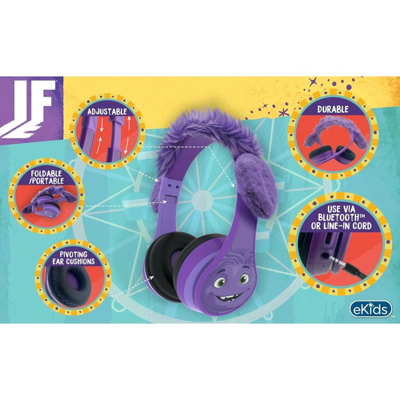 EKIDS AURICULARES BLUETOOTH INFANTILES CON MICRÓFONO Y CABLE AUXILIAR PLEGABLES - 2