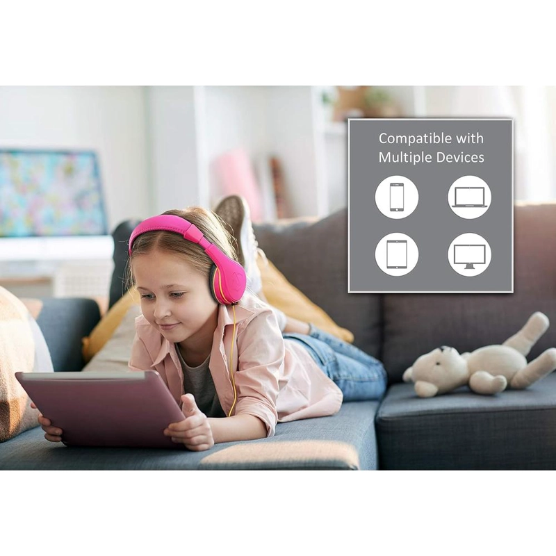 EKIDS AURICULARES INFANTILES ROSA CON CABLE 3.5 MM / 0.35 CM Y CONTROL DE VOLUMEN - 3