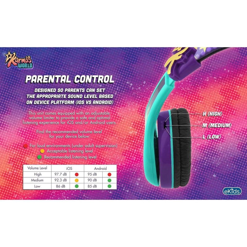 EKIDS KARMAS WORLD AURICULARES INFANTILES CON CABLE 3.5 MM / 0.35 CM Y CONTROL DE VOLUMEN - 5