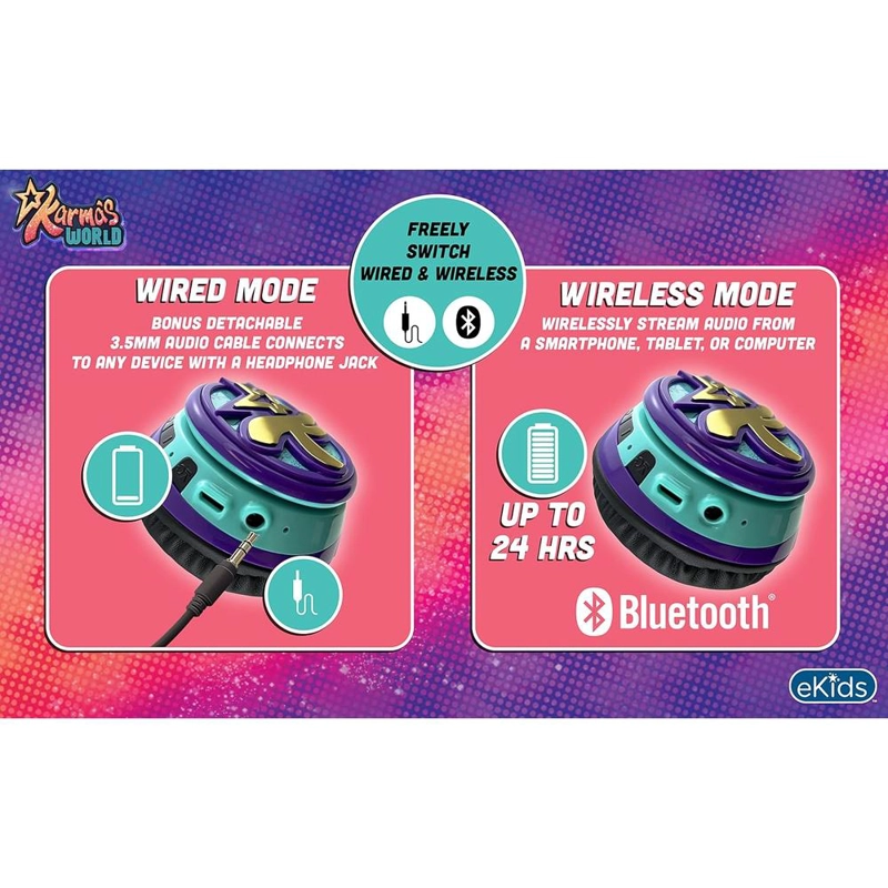 EKIDS KARMAS WORLD AURICULARES BLUETOOTH INFANTILES CON MICRÓFONO - 2