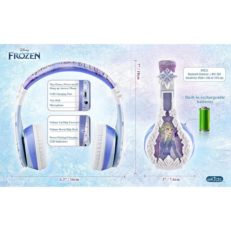 EKIDS FROZEN 2 AURICULARES BLUETOOTH CON MICRÓFONO Y VOLUMEN REDUCIDO - 4