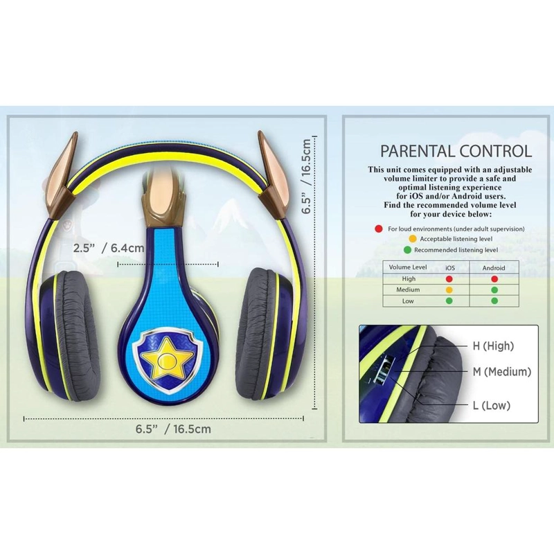EKIDS PAW PATROL CHASE AURICULARES INFANTILES CON LIMITADOR DE VOLUMEN - 5