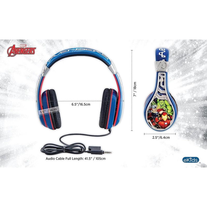 EKIDS VENGADORES AURICULARES INFANTILES CON CABLE Y CONTROL DE VOLUMEN - 2