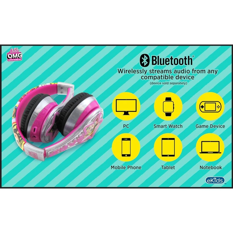 EKIDS LOL SURPRISE AURICULARES BLUETOOTH INFANTILES PLEGABLES CON MICRÓFONO - 3