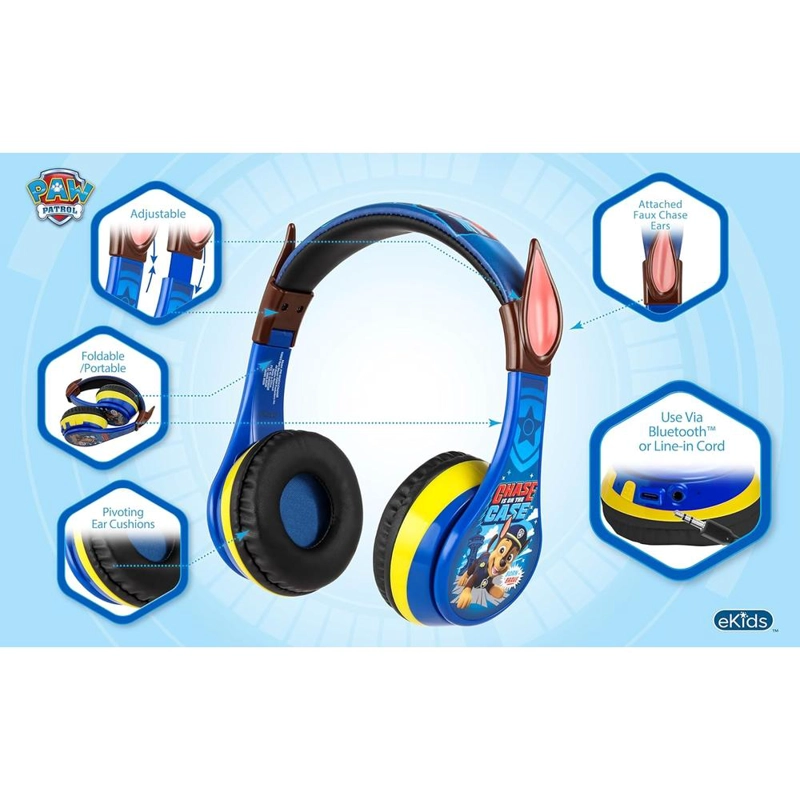 EKIDS PAW PATROL AURICULARES BLUETOOTH INFANTILES PLEGABLES CON MICRÓFONO - 3
