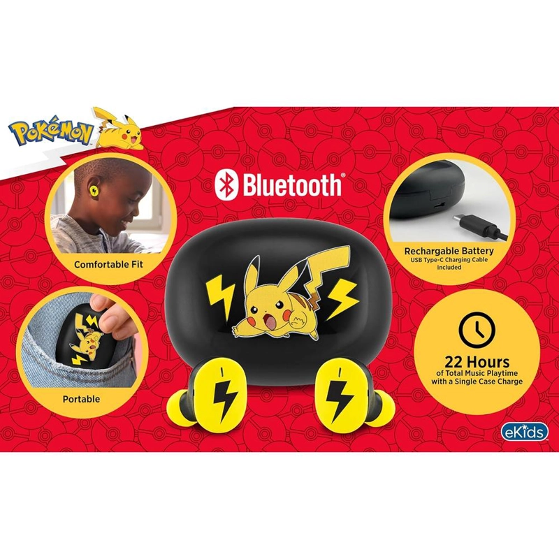 EKIDS POKÉMON AURICULARES INALÁMBRICOS INFANTILES CON MICRÓFONO Y ESTUCHE DE CARGA - 2