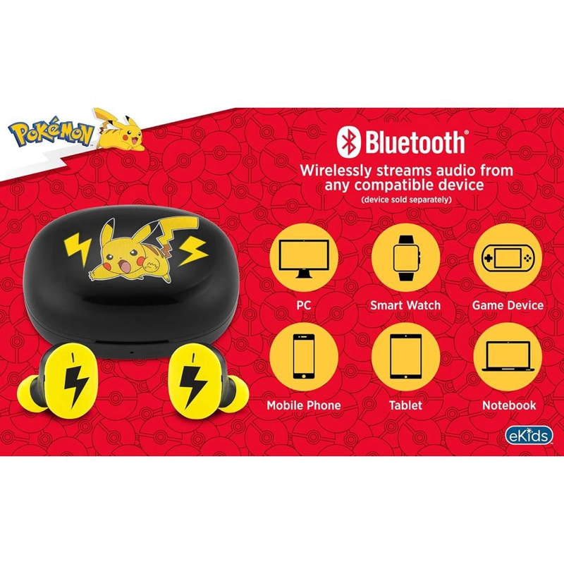 EKIDS POKÉMON AURICULARES INALÁMBRICOS INFANTILES CON MICRÓFONO Y ESTUCHE DE CARGA - 4