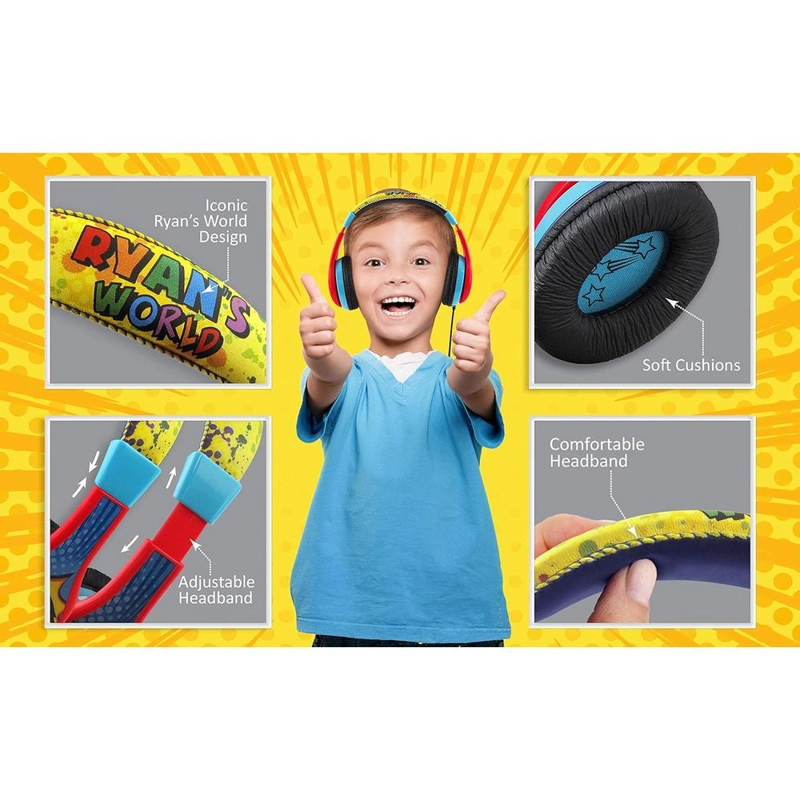 EKIDS RYANS WORLD AURICULARES INFANTILES PLEGABLES CON CABLE 3.5 MM / 0.35 CM - 2
