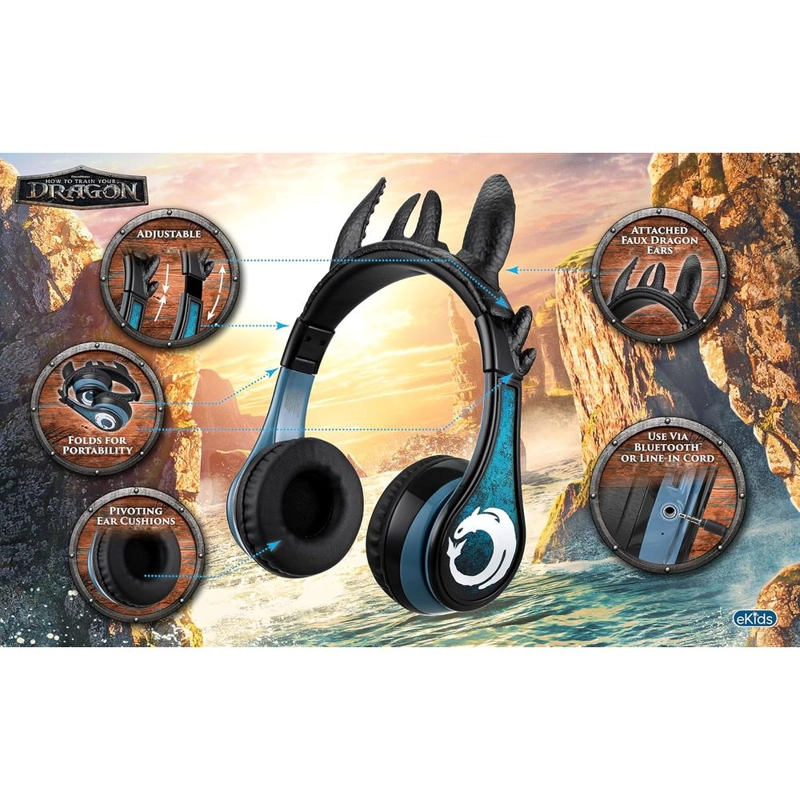 EKIDS CÓMO ENTRENAR A TU DRAGÓN AURICULARES BLUETOOTH INFANTILES DE DESDENTADO CON MICRÓFONO - 2