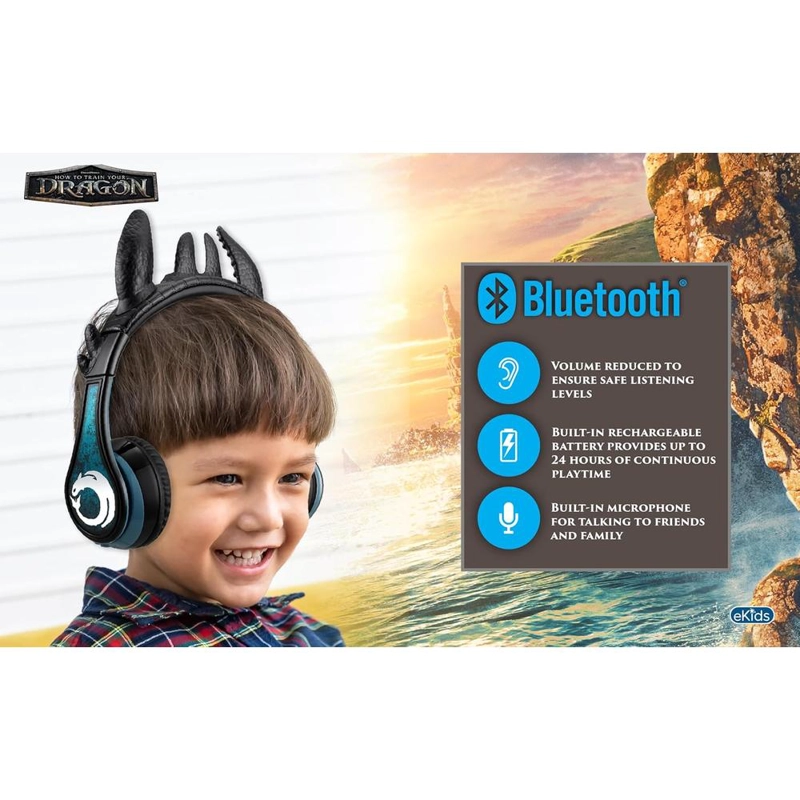 EKIDS CÓMO ENTRENAR A TU DRAGÓN AURICULARES BLUETOOTH INFANTILES DE DESDENTADO CON MICRÓFONO - 3