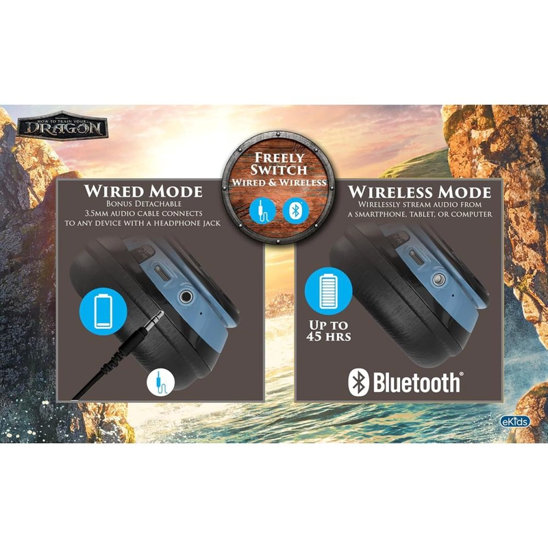 EKIDS CÓMO ENTRENAR A TU DRAGÓN AURICULARES BLUETOOTH INFANTILES DE DESDENTADO CON MICRÓFONO - 5