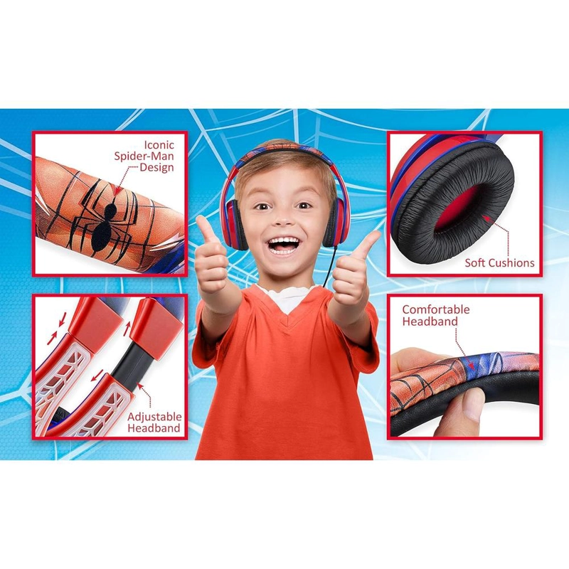 EKIDS SPIDERMAN AURICULARES INFANTILES PLEGABLES CON CABLE 3.5 MM / 0.35 CM - 2
