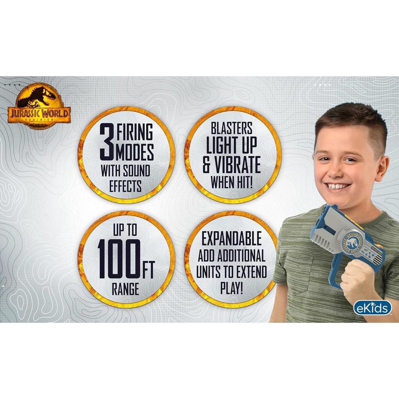 EKIDS JURASSIC WORLD JUEGO LÁSER TAG PARA 2 JUGADORES INFANTILES - 4