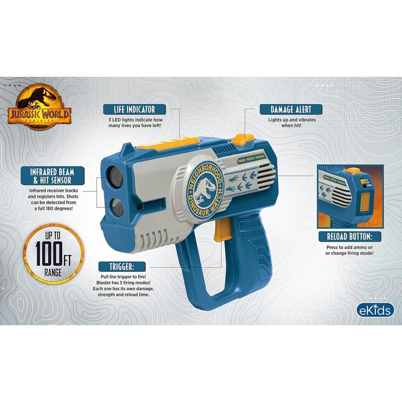 EKIDS JURASSIC WORLD JUEGO LÁSER TAG PARA 2 JUGADORES INFANTILES - 5
