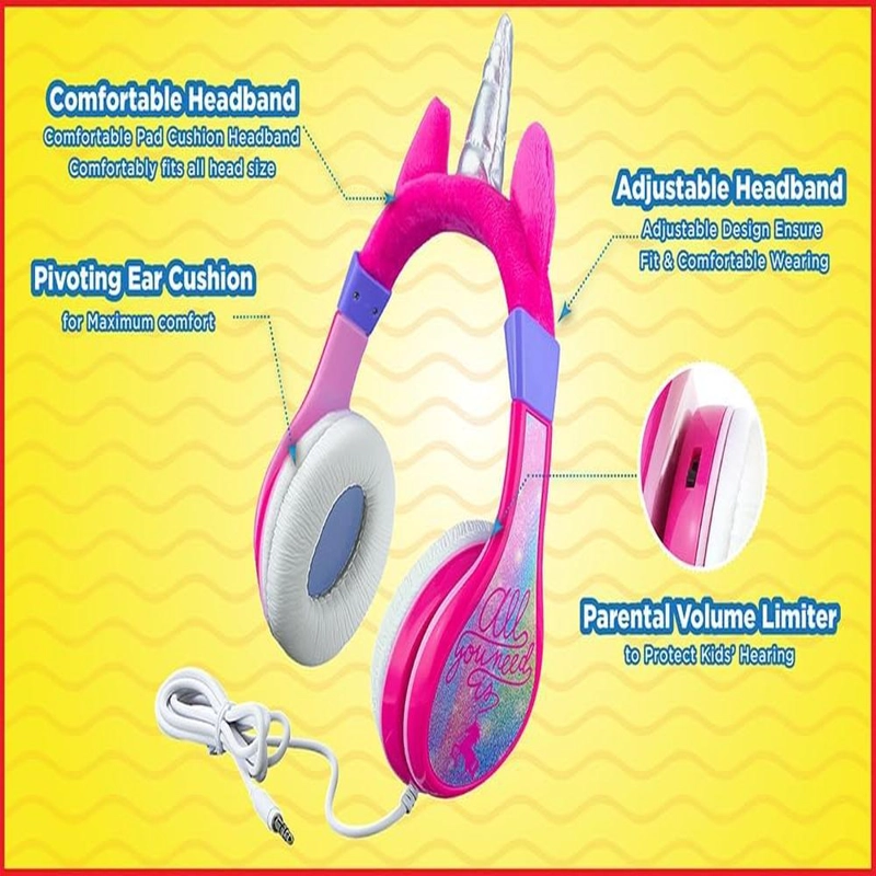 EKIDS UNICORNIO AURICULARES INFANTILES PLEGABLES CON CABLE 3.5 MM / 0.35 CM - 3