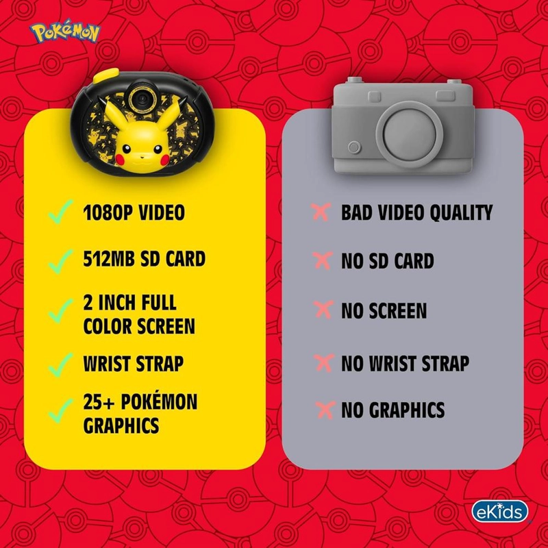 EKIDS POKÉMON CÁMARA DIGITAL INFANTIL CON TARJETA SD - 5